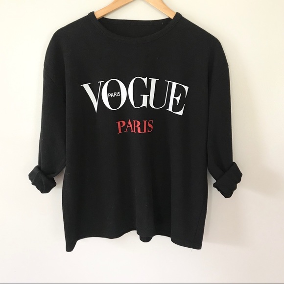 PacSun Tops - Vogue Paris Black Sweatshirt